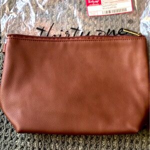 Thirty-One Brown Zippered Pouch with wristlet